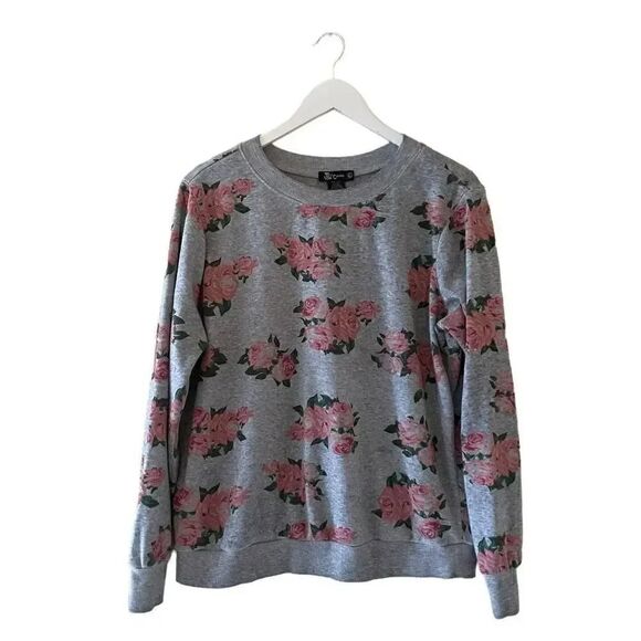 Miss Chievous Gray Pink Roses Chabby Chic Romantic SZ XL #1790 - Picture 1 of 13